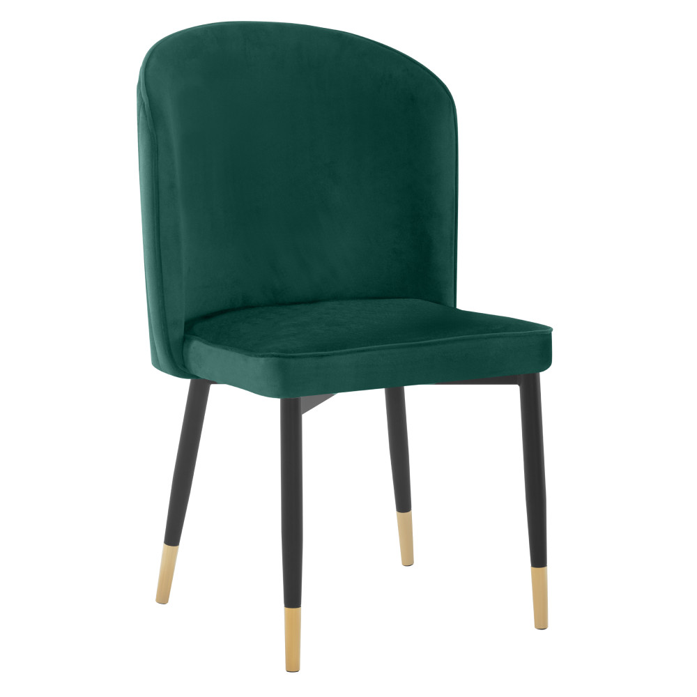 Étkezőszék, zöld Velvet szövet/fekete, UDAJA (RP)