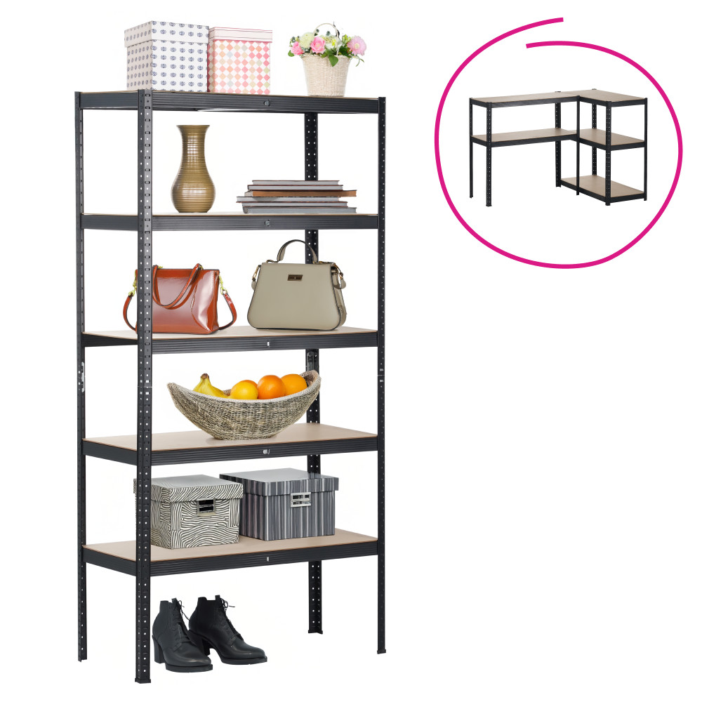 Polcállvány, tölgy/fekete, RADMAN (RP)