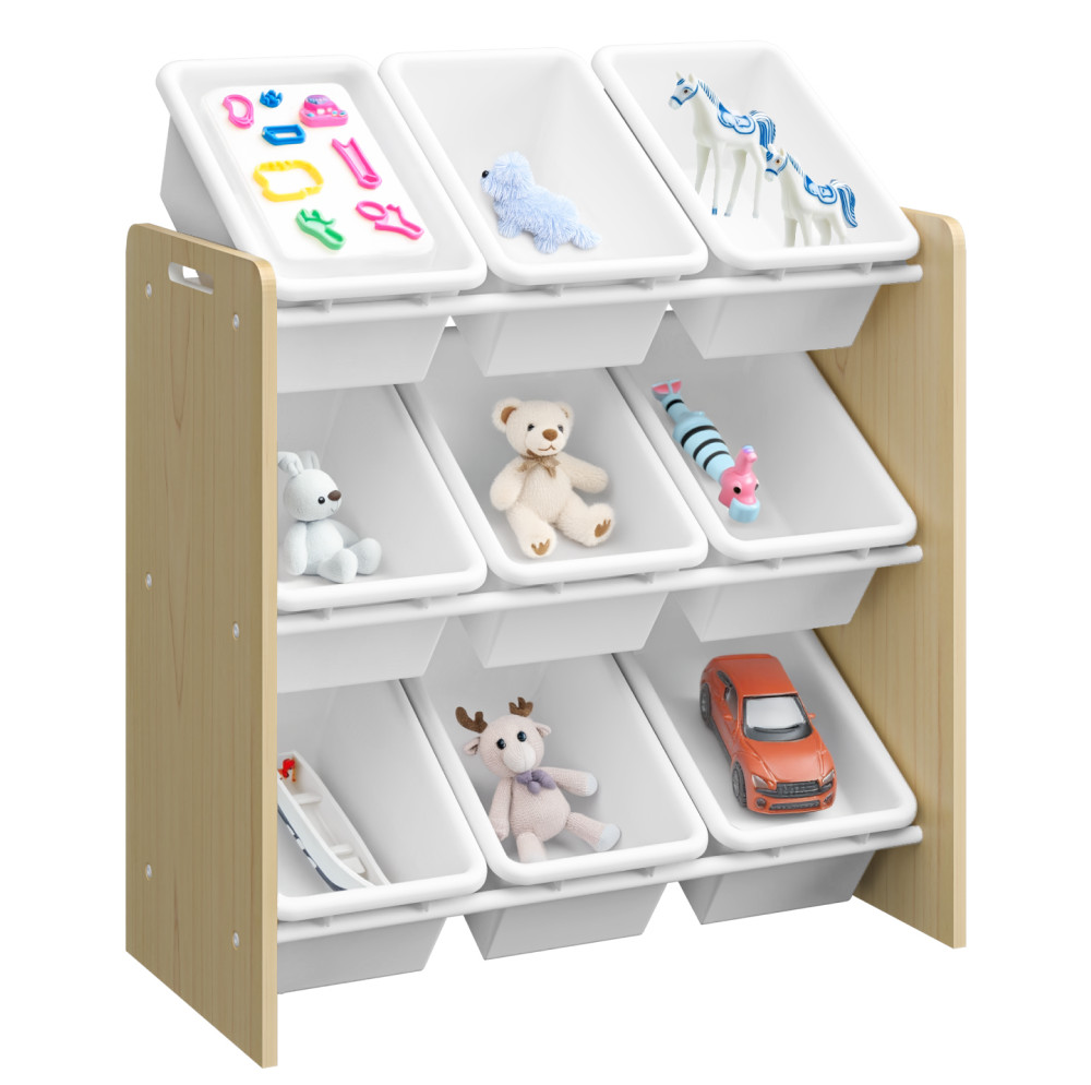 Rendszerező/játéktároló polc, természetes/fehér, BOIS (RP)