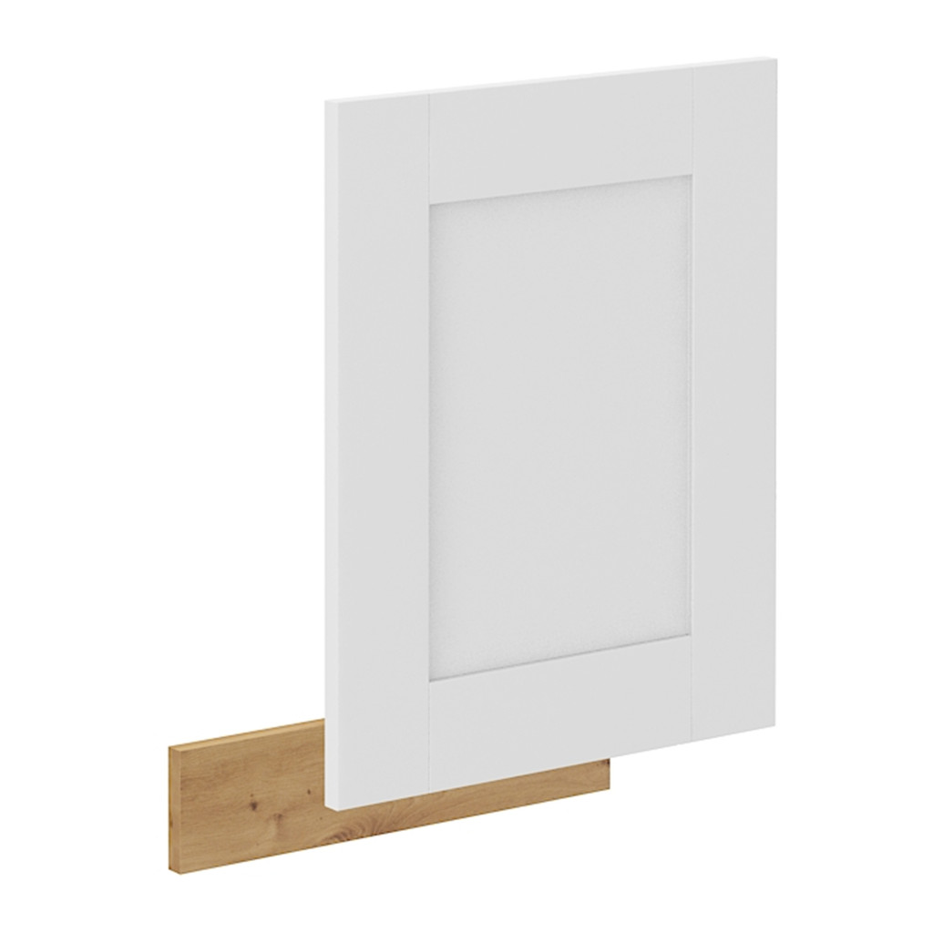 Ajtó mosogatógéphez, fehér/artisan tölgy, LULA ZM 570x446 (RP)