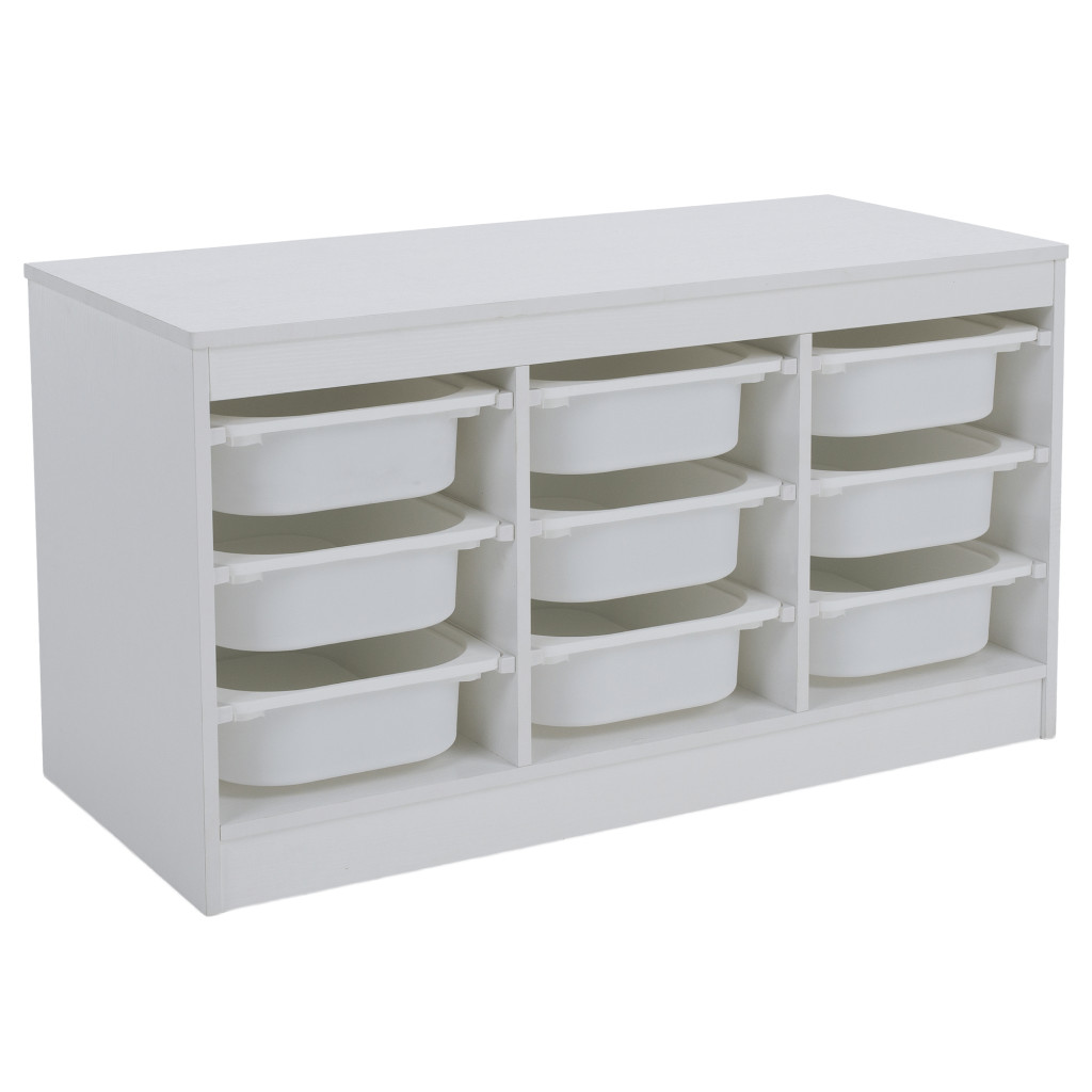 Rendszerező tárolódobozokkal, fehér, TRIMAL (RP)