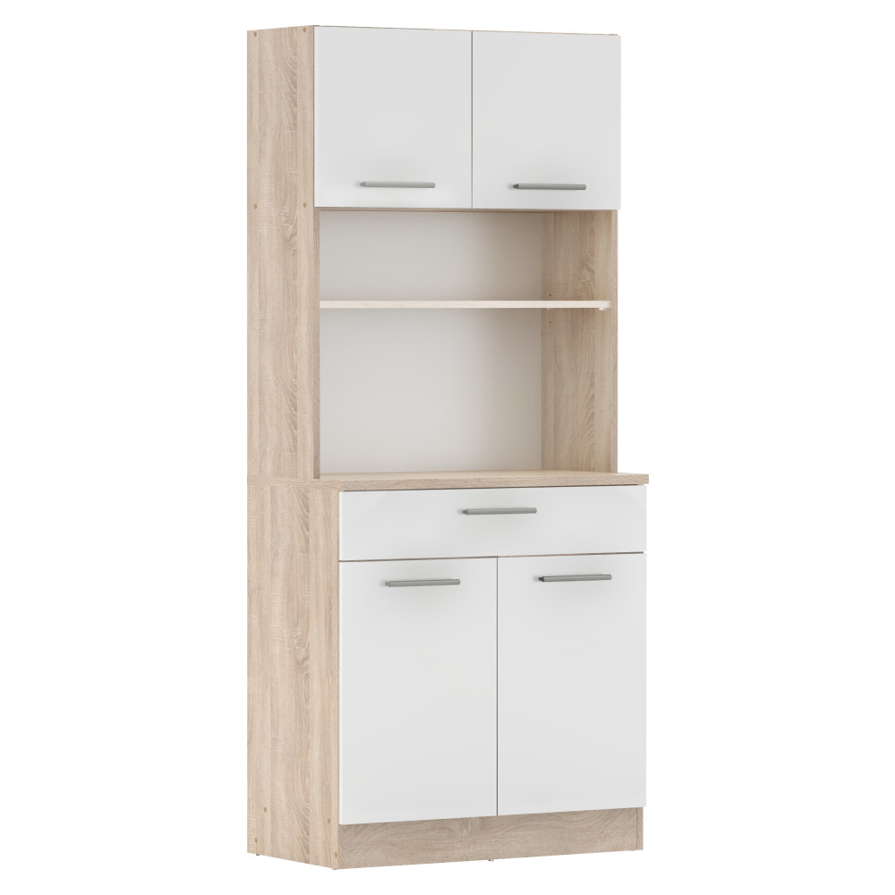 Négyajtós szekrény, sonoma tölgy/fehér, DOMIS NEW (RP)