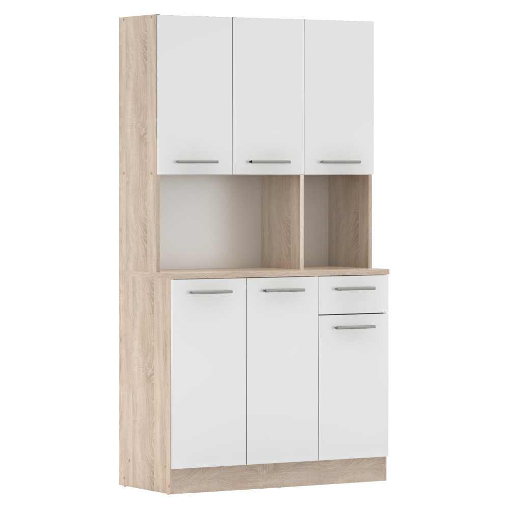 Hatajtós szekrény, sonoma tölgy/fehér, PELION NEW (RP)