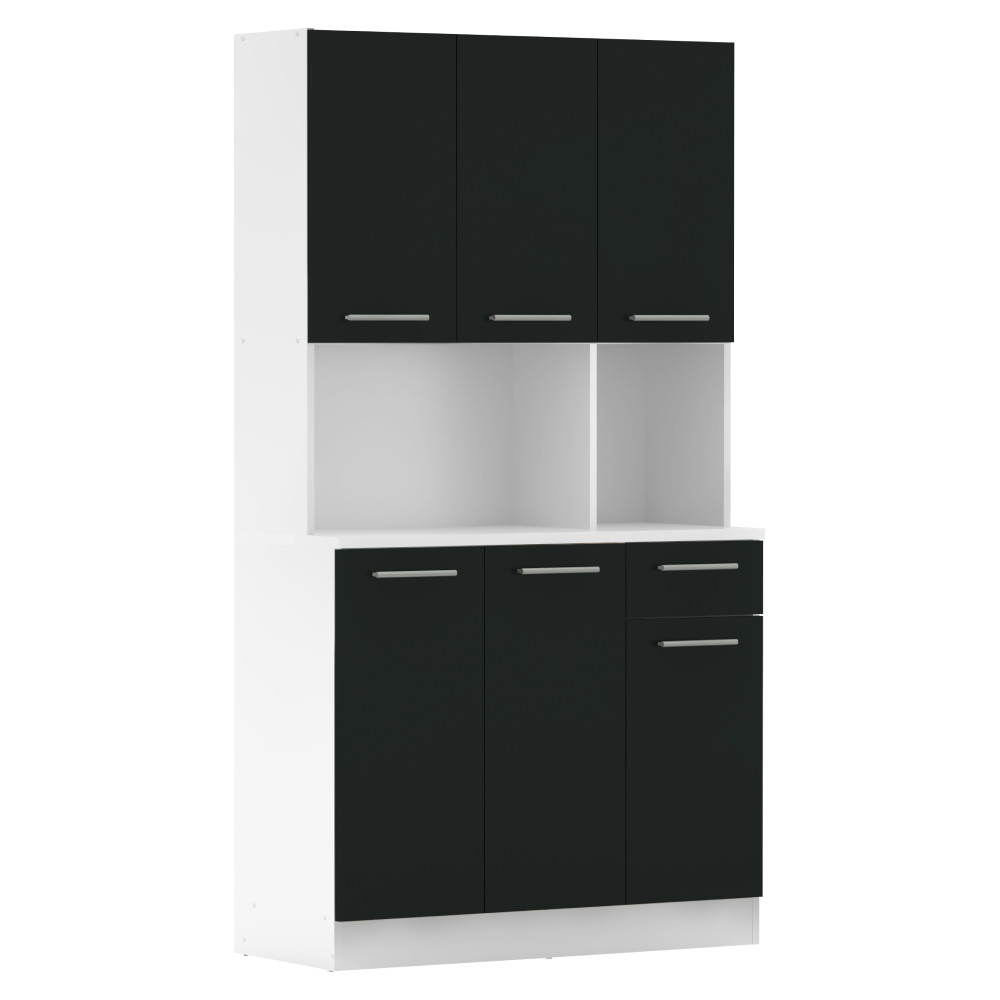 Hatajtós szekrény, fehér/fekete, PELION NEW (RP)