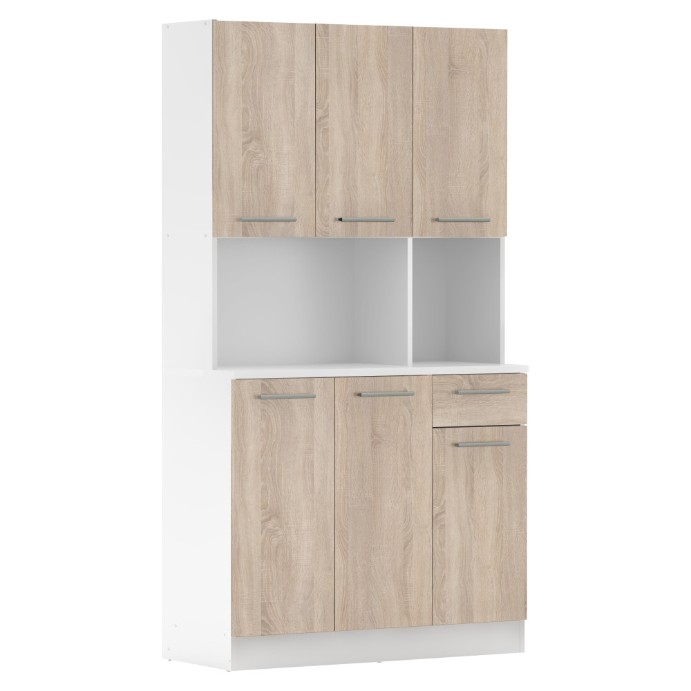 Hatajtós szekrény, fehér/sonoma tölgy, PELION NEW (RP)