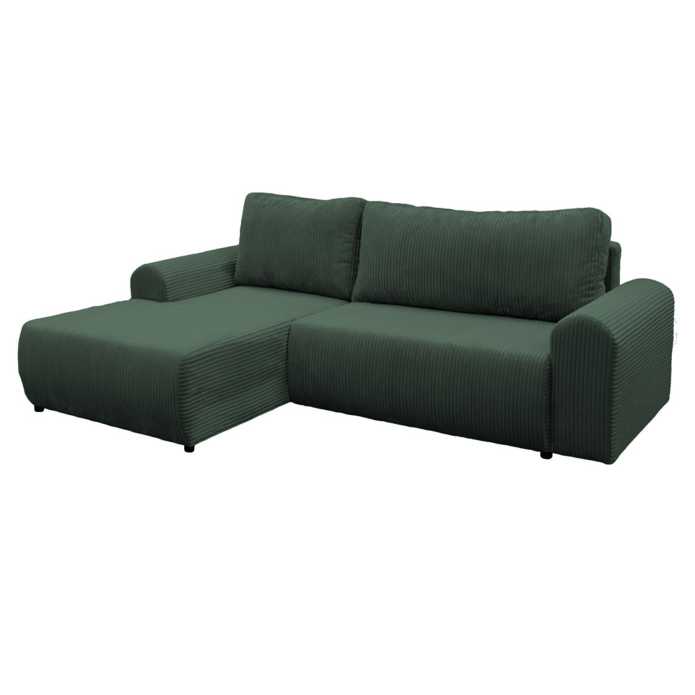 Ülőgarnitúra, zöld, balos, VELINA ROH (RP)