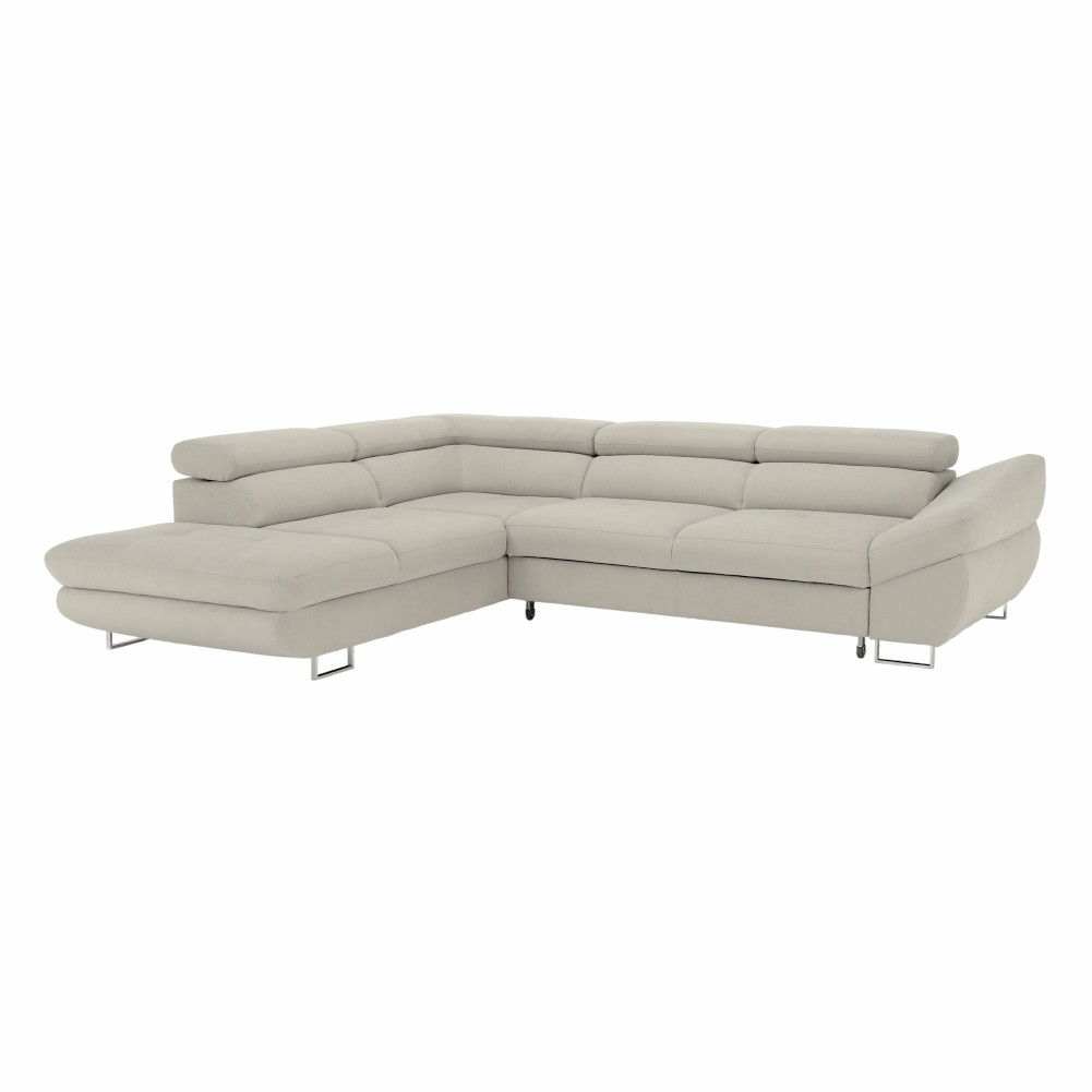 Sarokülőgarnitúra, szürke-bézs taupe, balos, FABIA (RP)