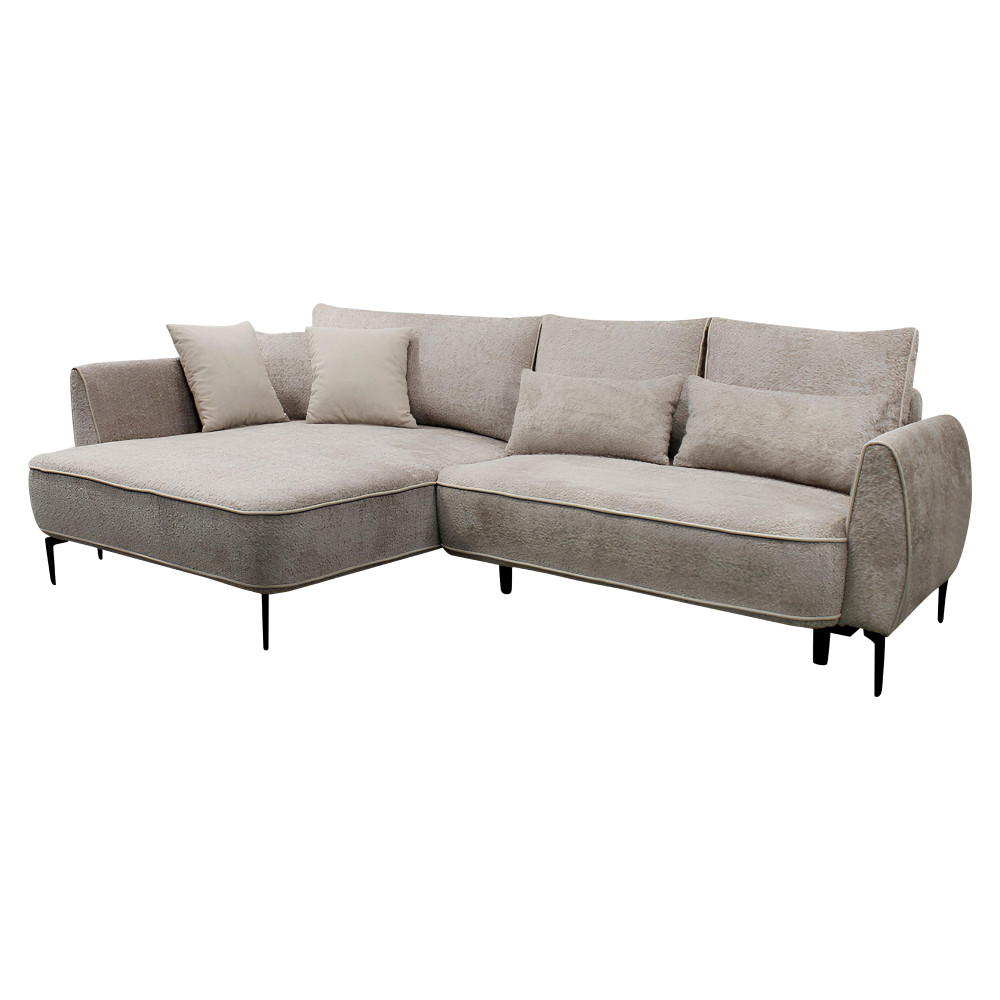 Sarokkanapé, szürkésbézs Taupe, balos, MURIEL ROH (RP)