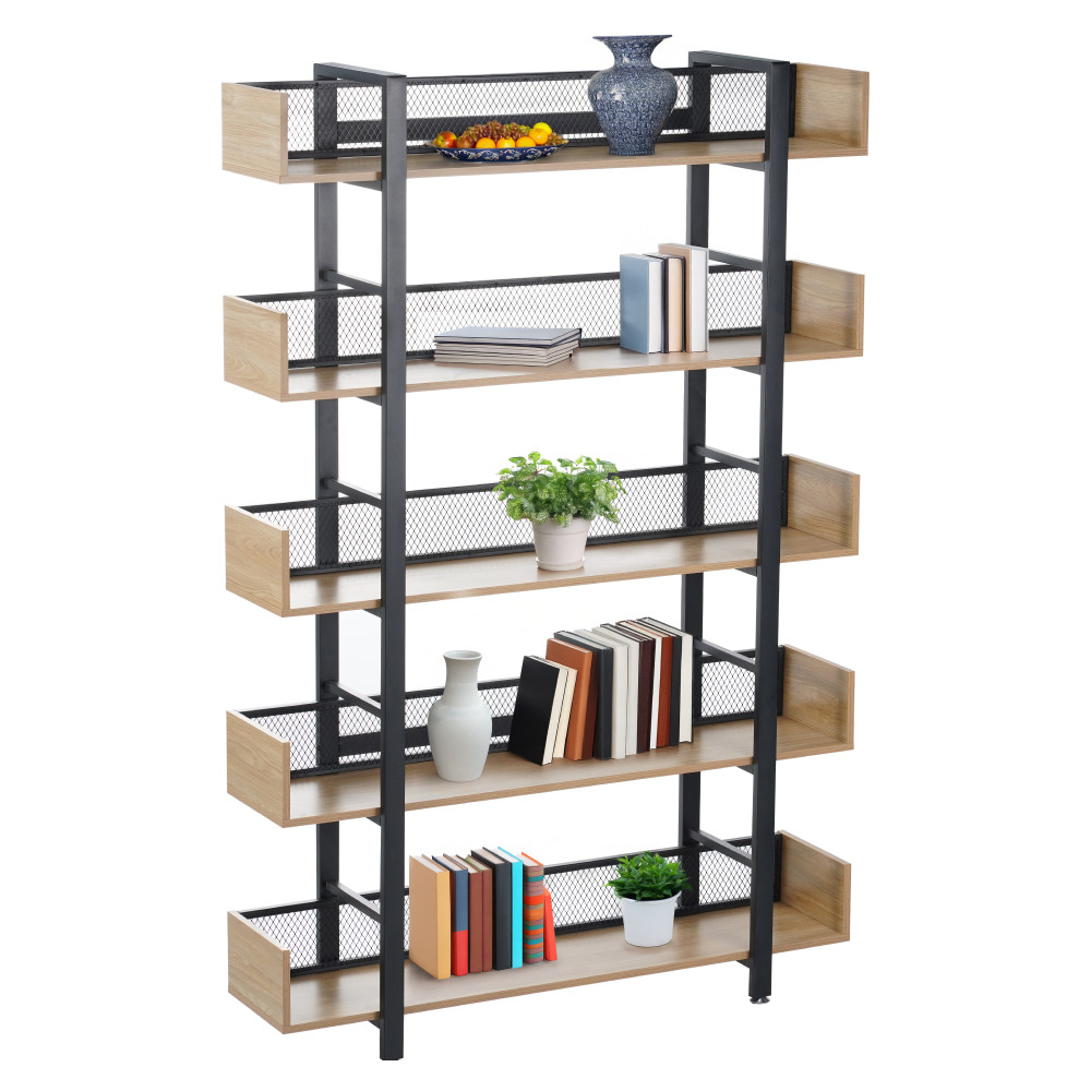 5 polcos polcállvány, tölgy/fekete, KILIS NEW TYP 2 (RP)