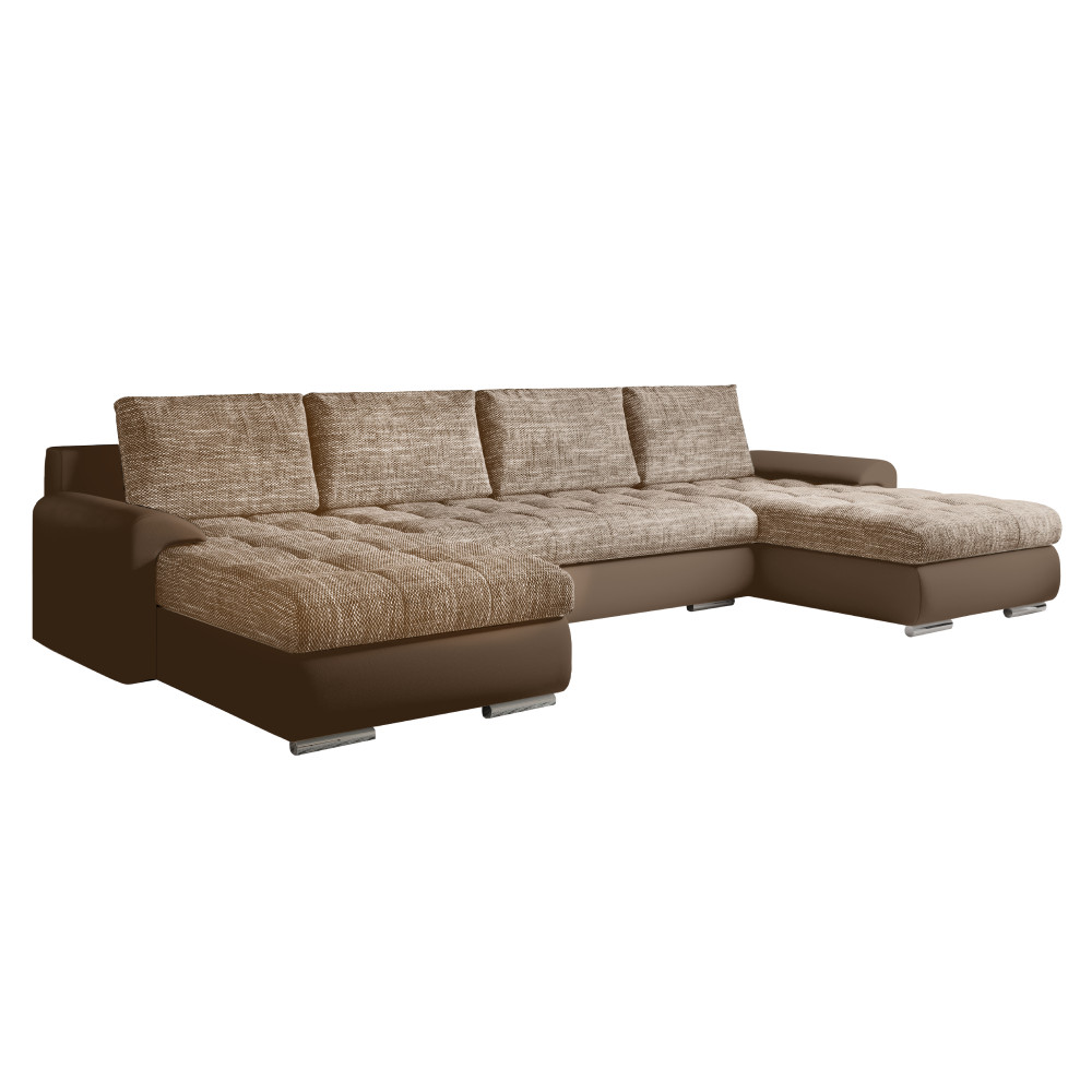 Univerzális ülőgarnitúra, ekobőr barna/barna melír, TOLITA U UNI (RP)