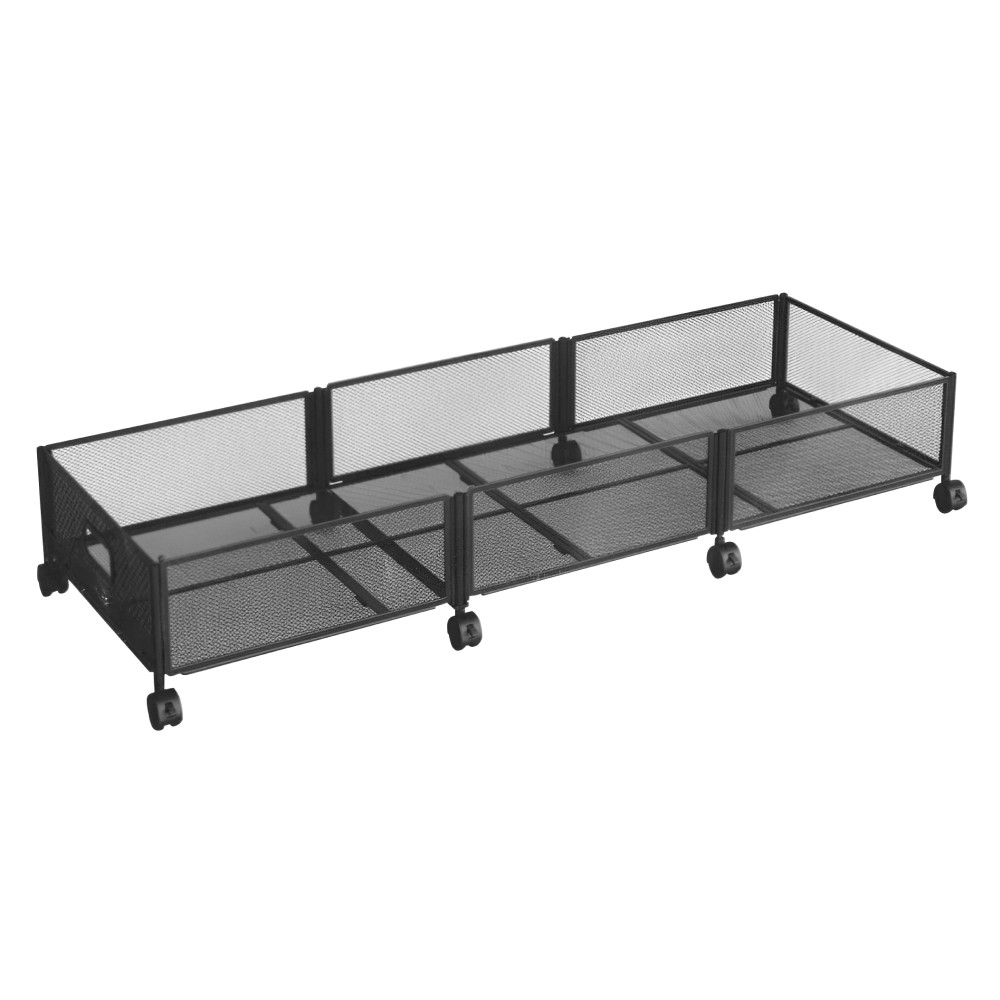 Ágy alatti rendszerező kerekekkel, fekete, TOMKO TYP 2 (RP)