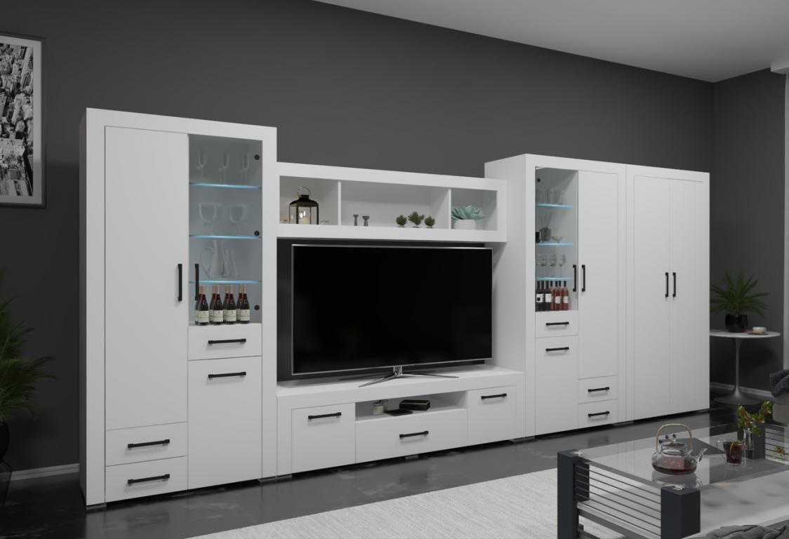 KÉSZLETEN AZONNAL VIHETŐ Héra nappali szekrénysor 464 cm LED világítással (TT)
