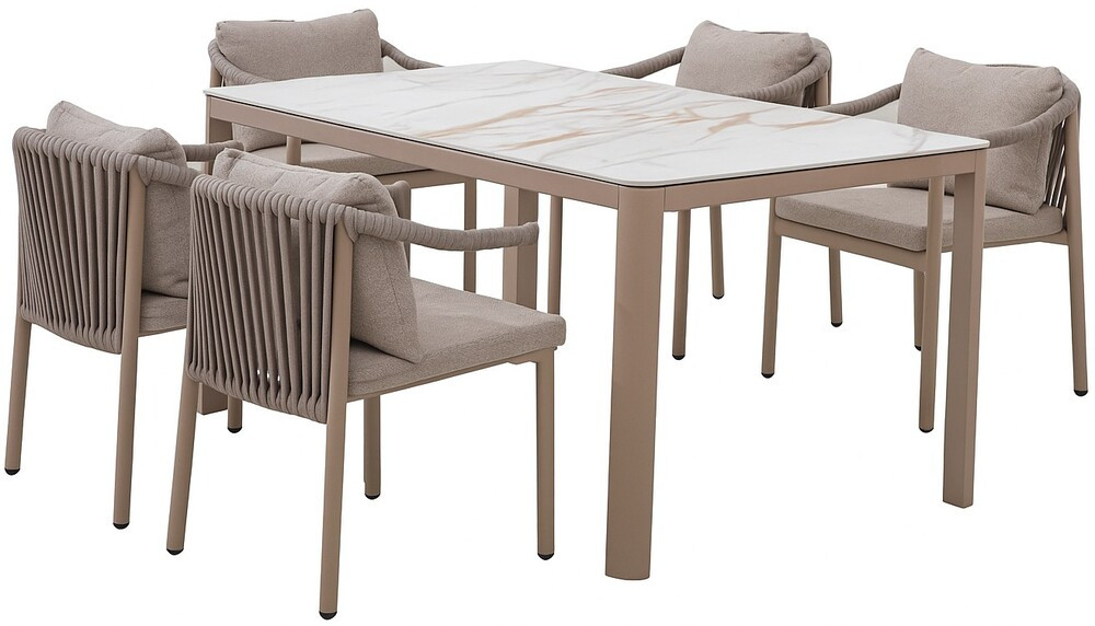 Rojaplast BOISE alumínium étkezőgarnitúra – cappuccino (RP)