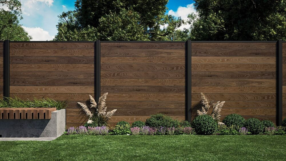 Keter FENCE KIT kerítéspanelek – 3-darabos dió (walnut) szett, teljes belátásvédelemmel és minimális karbantartással (RP)