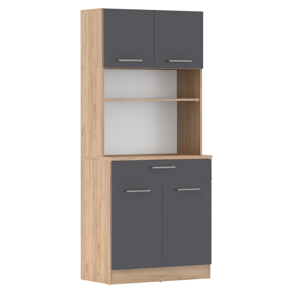 Négyajtós szekrény, artisan tölgy/grafit, DOMIS NEW (RP)