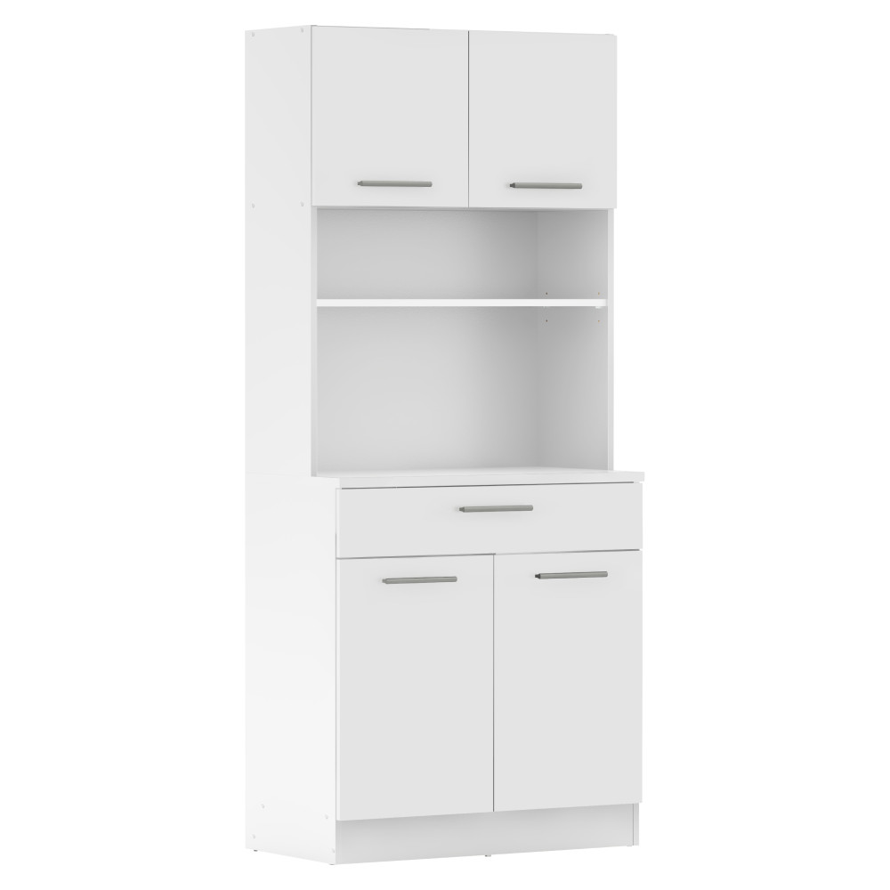 Négyajtós szekrény, fehér, DOMIS NEW (RP)