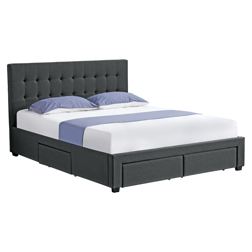 Ágy ráccsal, 180x200, szürke, MILARA (RP)