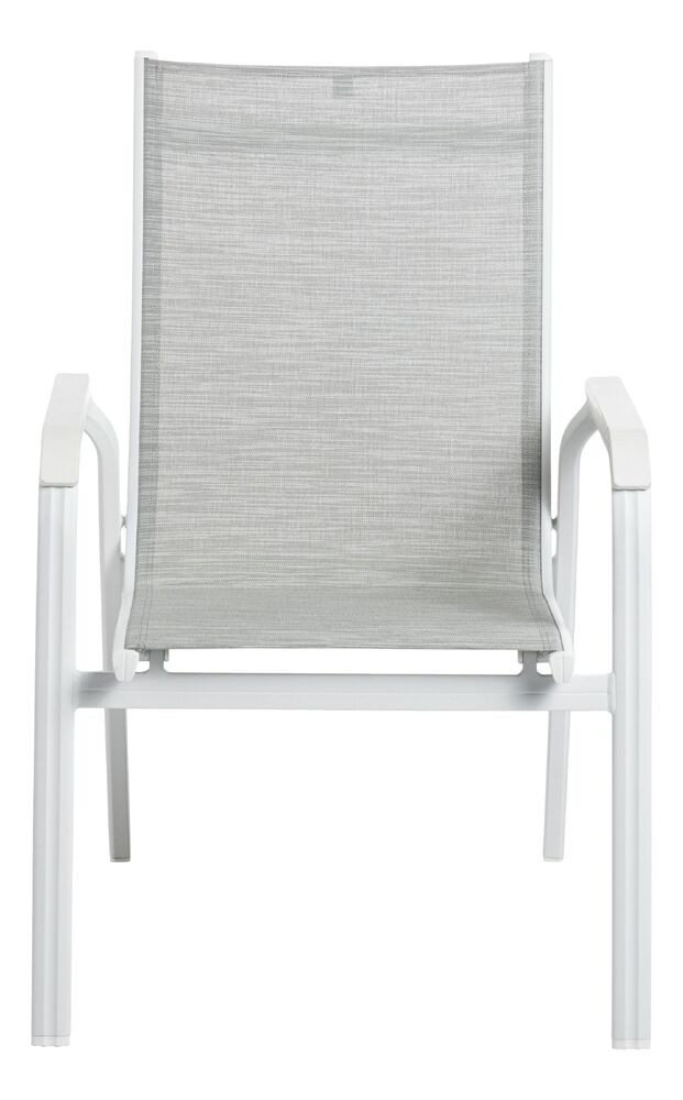 KETTLER BASIC PLUS alumínium rakásolható kerti szék – fehér / világosszürke (RP)