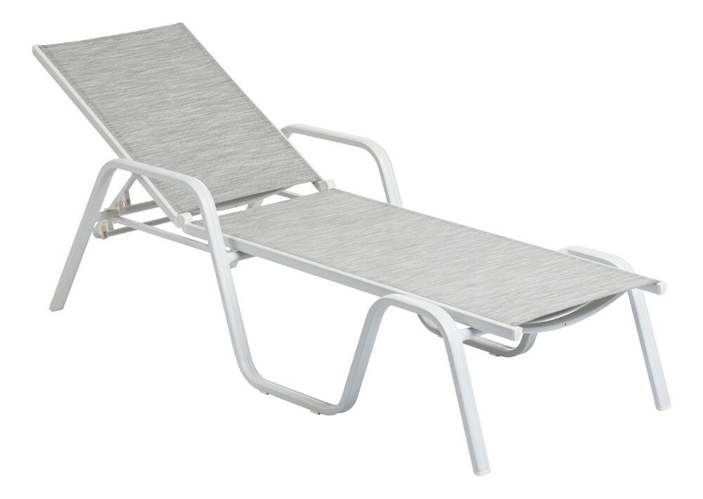 KETTLER BASIC PLUS alumínium napozóágy – fehér / világosszürke (RP)