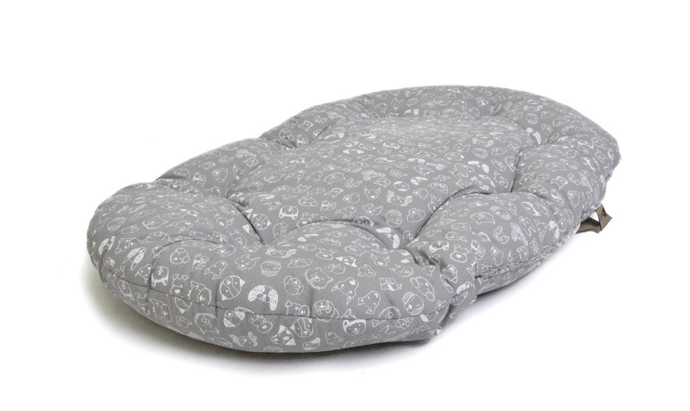 Petsy Max pamut kutyapárna 120 cm, szürke/ fehér mintás (RP)