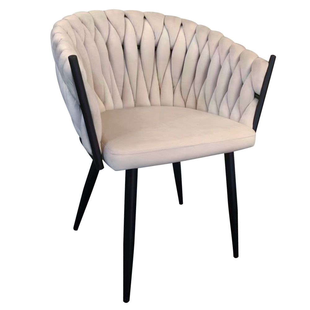 Étkezőszék, világosbézs Velvet szövet/fekete, BLER (RP)