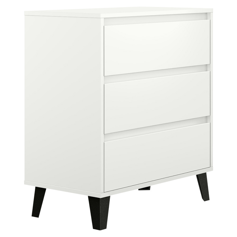 Komód, fehér, BOGAN NEW 3S70 (RP)