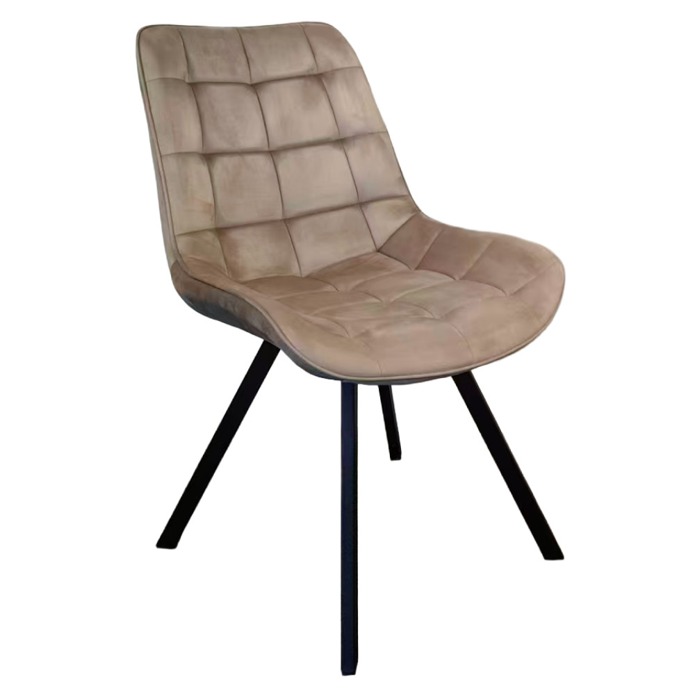 Étkezőszék, szürkésbarna Taupe Velvet szövet/fekete, SAMIRA (RP)