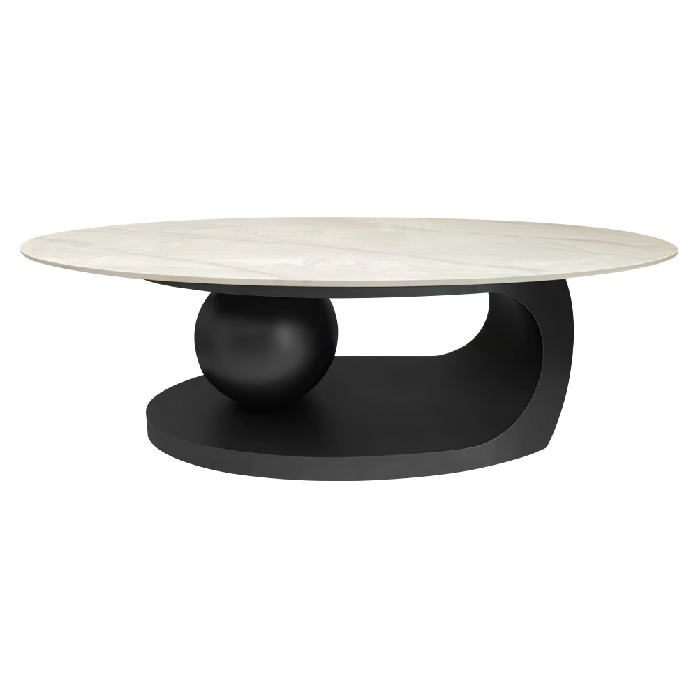 Dohányzóasztal, márvány imitáció/fekete, AXEN (RP)