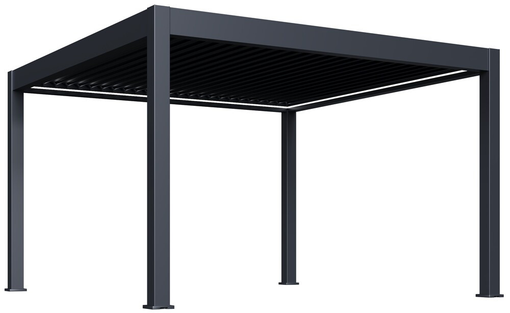 ROJAPLAST PRESTIGE elektromos bioklimatikus pergola – 4×4 m, alumínium, antracit (RP)