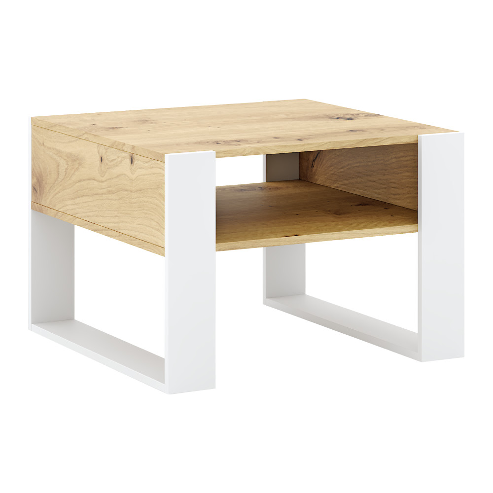 Dohányzóasztal, artisan tölgy/fehér, CARA 2 (RP)