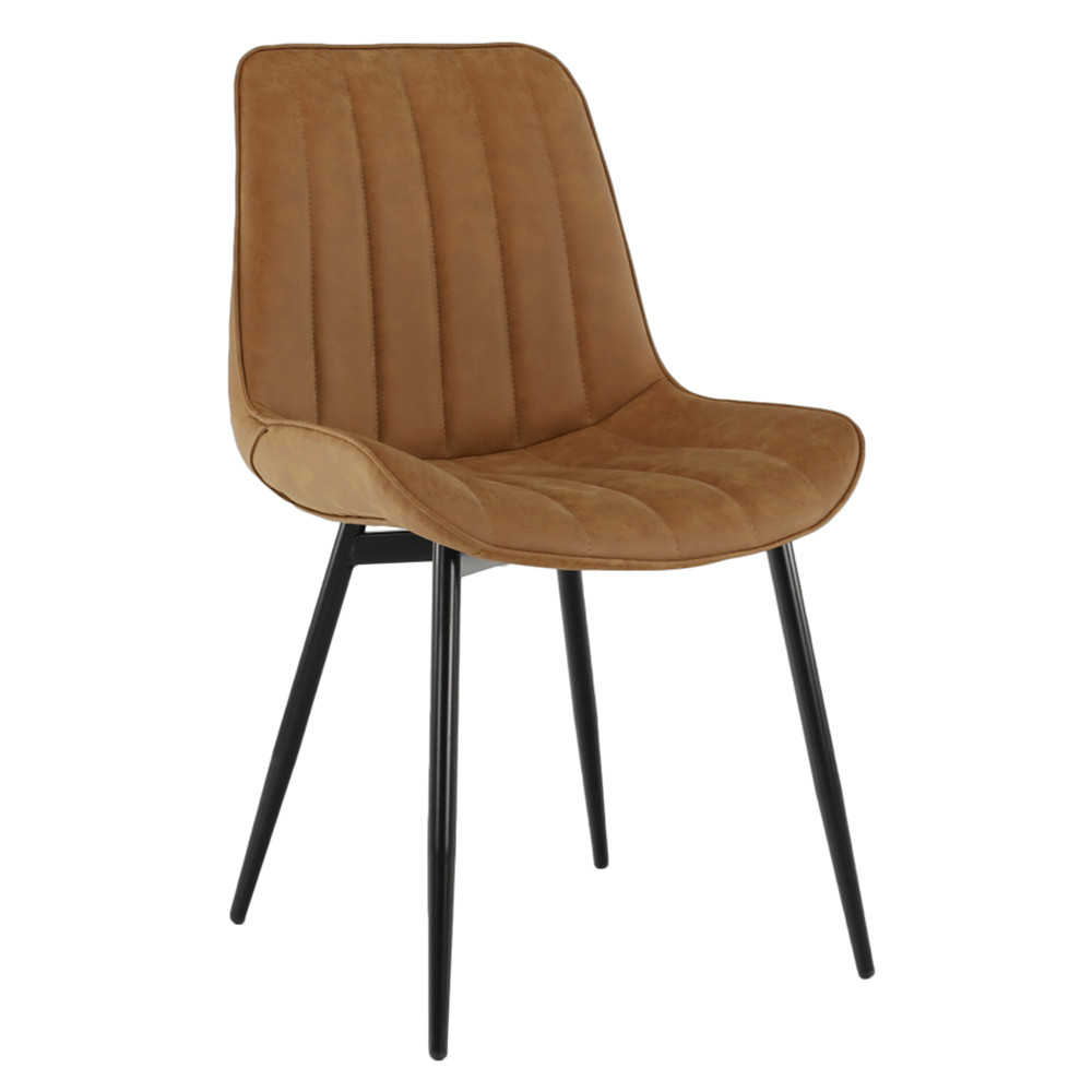 Szék, ekobőr barna camel/fekete, HAZAL (RP)