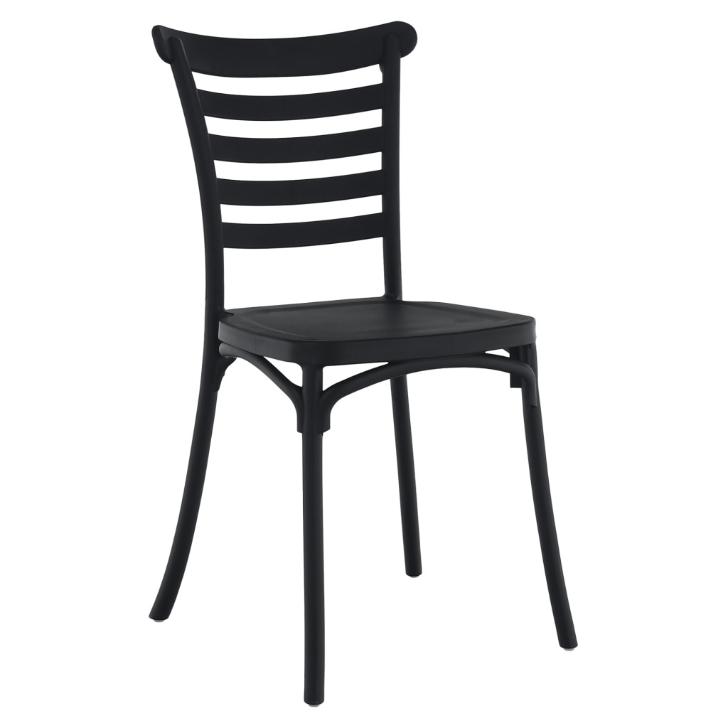 Rakásolható szék, fekete, SAVITO (RP)
