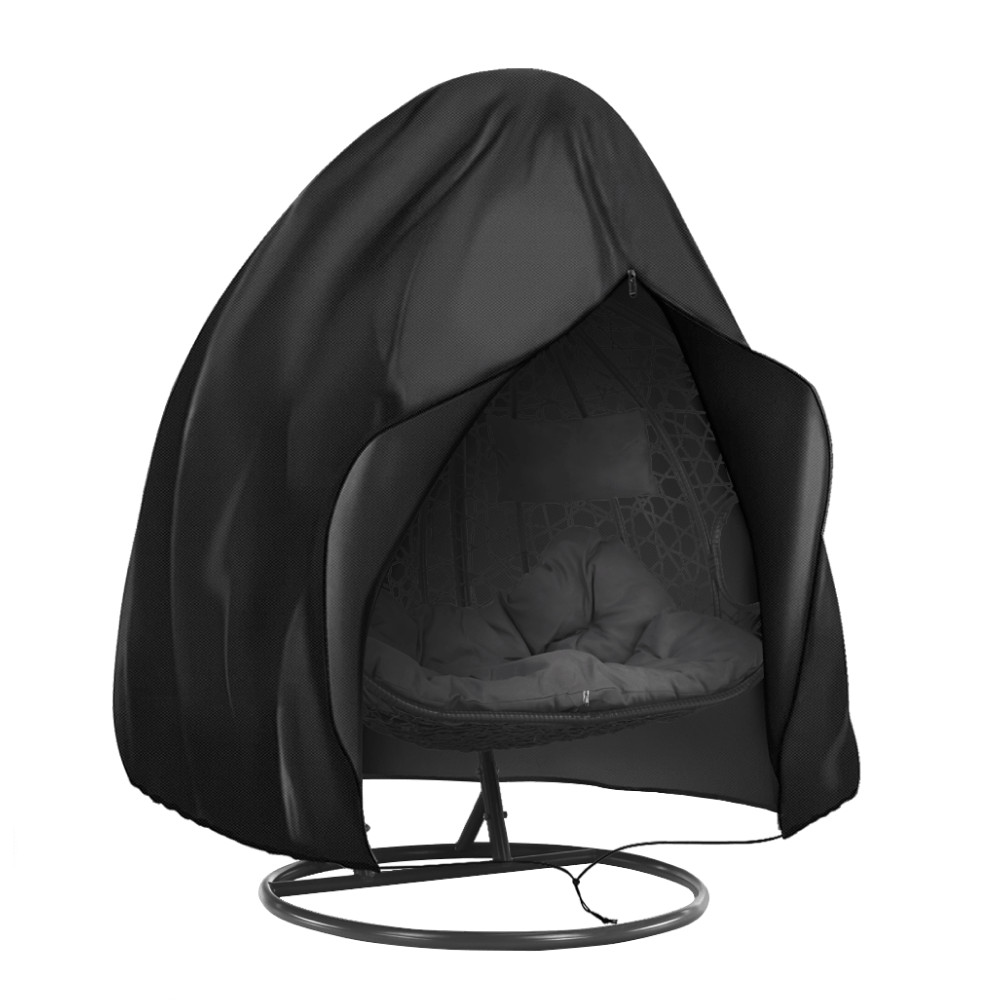 Védőhuzat kétszemélyes függő fotelhez, fekete, KRYTO TYP 2 (RP)