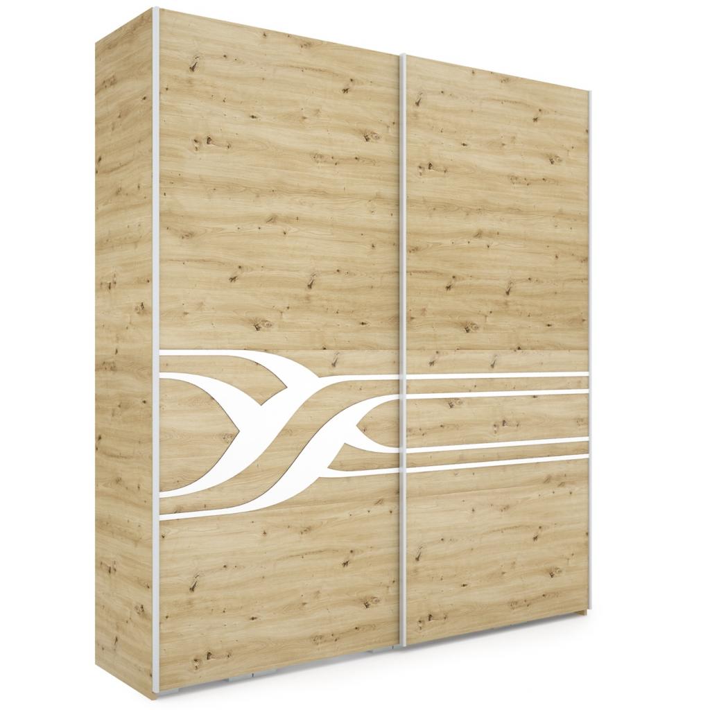 Ronin tolóajtós gardróbszekrény - 214 cm széles, 2 ajtós változat (DIV)