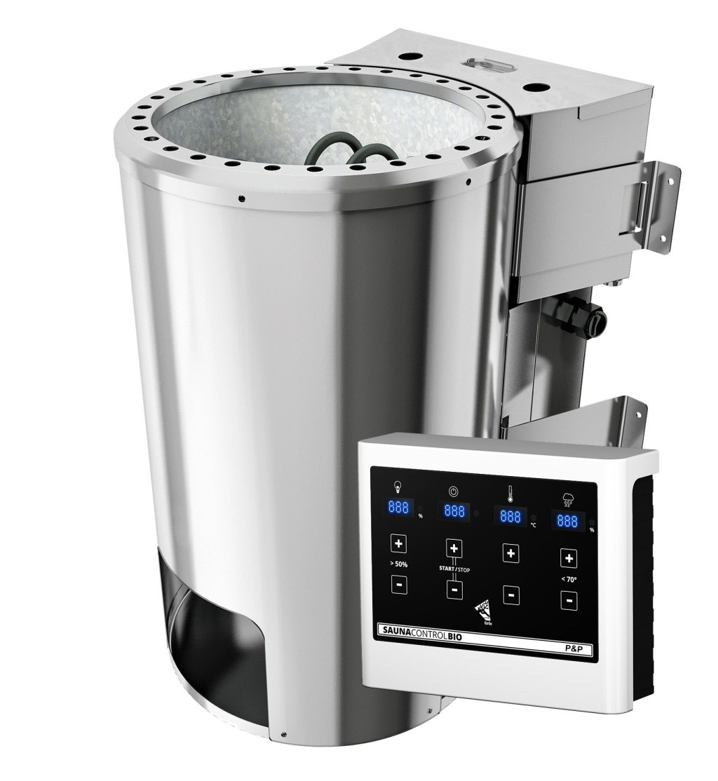 Karibu 3,6 kW-os Plug&Play bio-kombi szauna kályha külső vezérléssel (Easy) (RP)