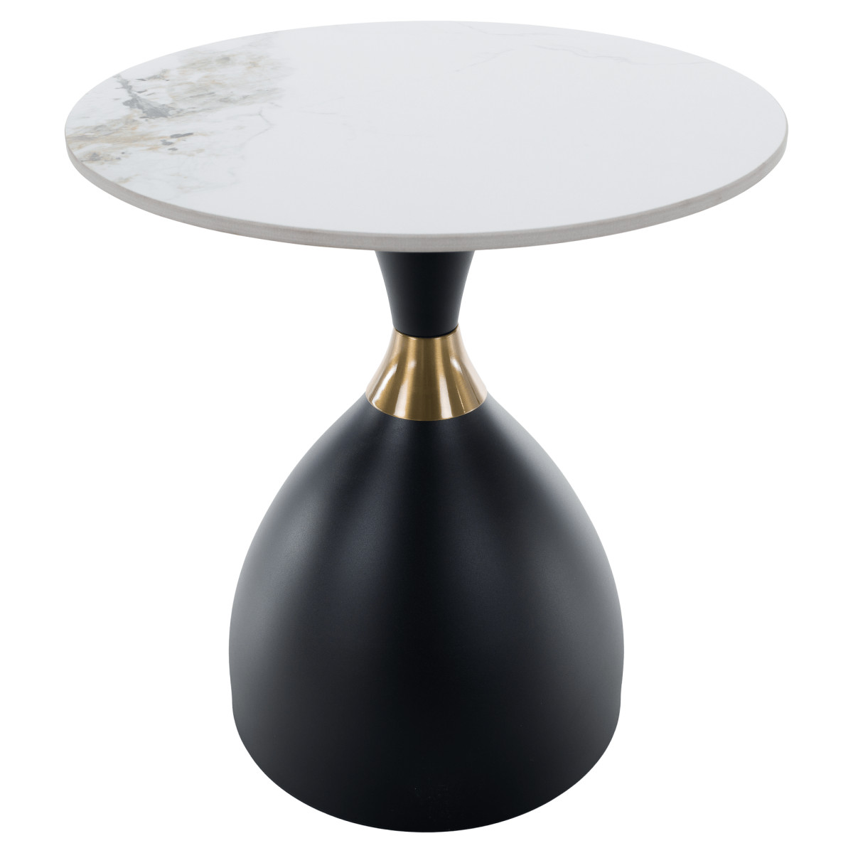 Dohányzóasztal, fehér márvány/fekete/arany, ODIS NEW (RP)