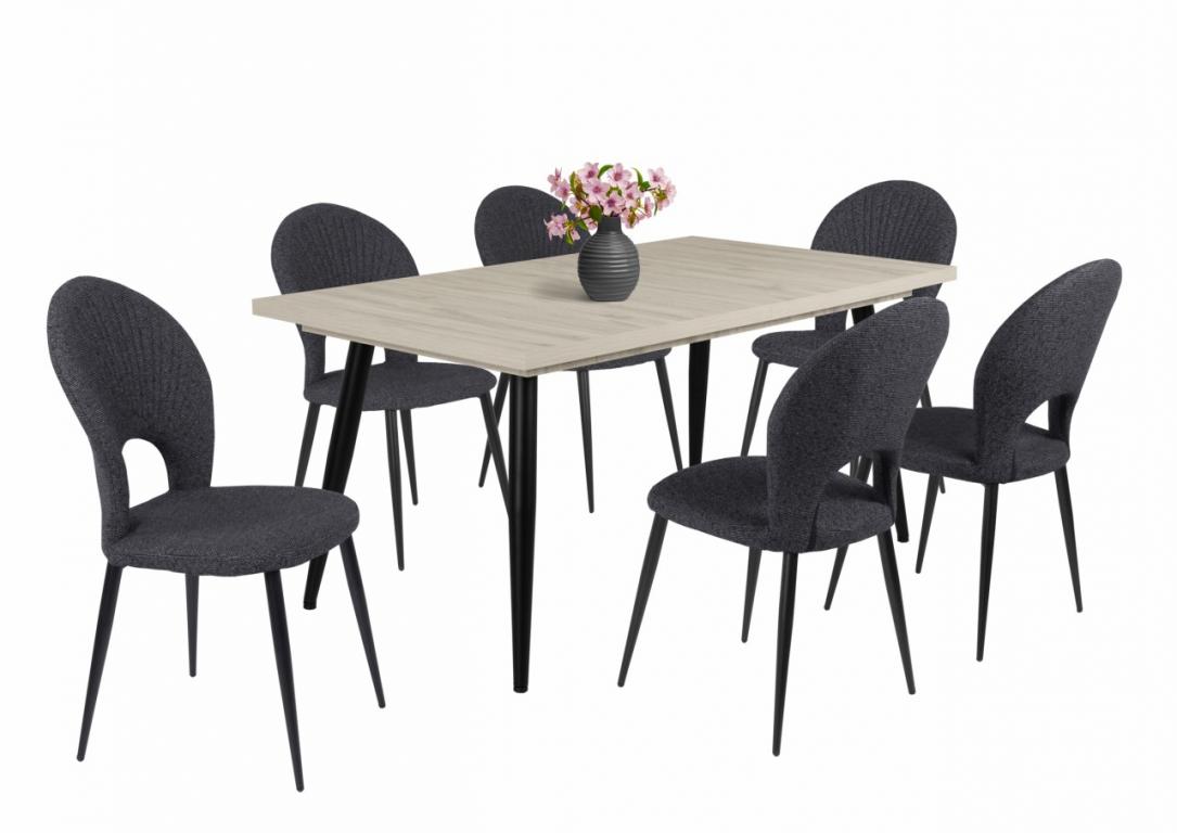 Mango étkezőgarnitúra Alaska asztallal - 6 személyes (DIV)