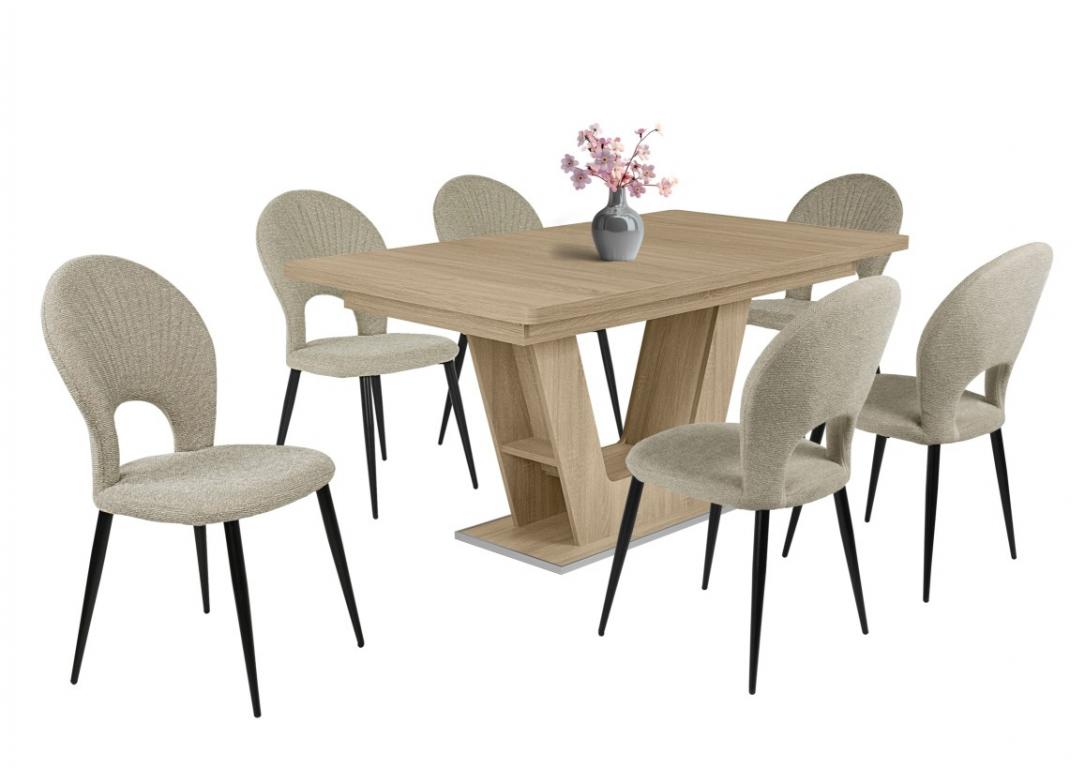 Mango étkezőgarnitúra Prága asztallal - 6 személyes (TG)