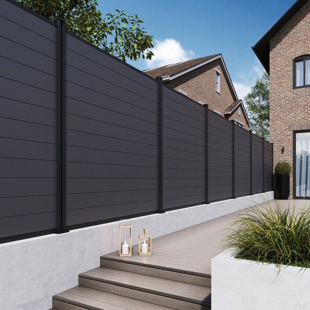 Rojaplast ELEMENT WPC kerítéspanel 180×180 cm végzárókkal – antracit (RP)