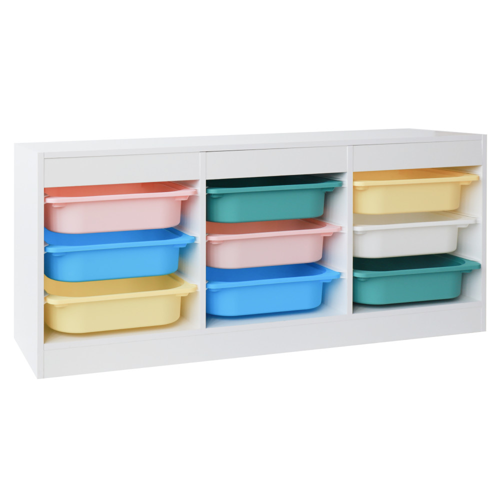 Rendszerező tárolódobozokkal, fehér/színes, TRIMAL NEW (RP)