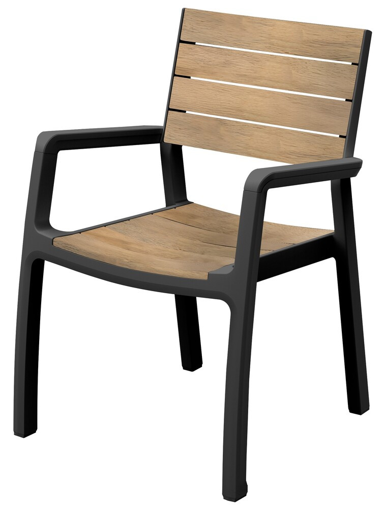 Keter DECO CORALE kerti szék karfával – teak / grafit (RP)