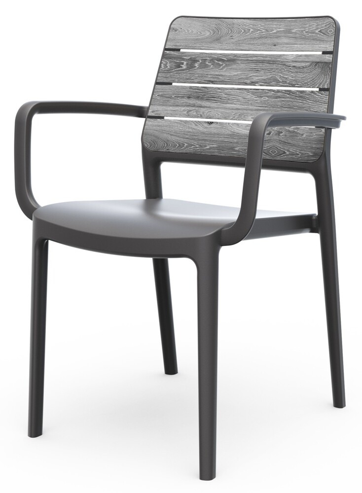 Keter DECO PORTO kerti szék karfával – Storm Grey / grafit (RP)