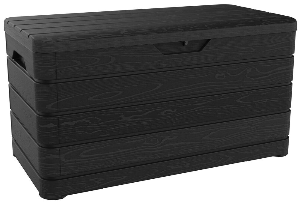 Toomax DOLOMITI 410 L kerti műanyag tárolódoboz – grafit, fa hatású (RP)