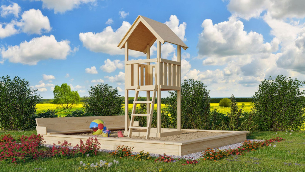 Karibu Lotti Játszótorony 107 cm x 107 cm (RP)