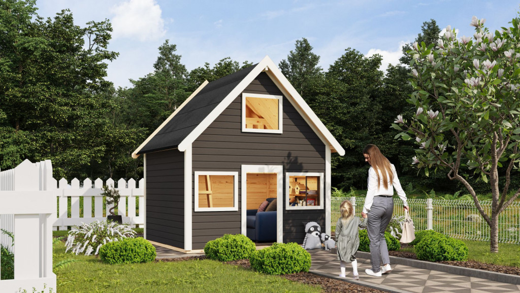 Karibu Kalle fa kerti játszóház, Terragrau színben, 213 cm x 184 cm (RP)