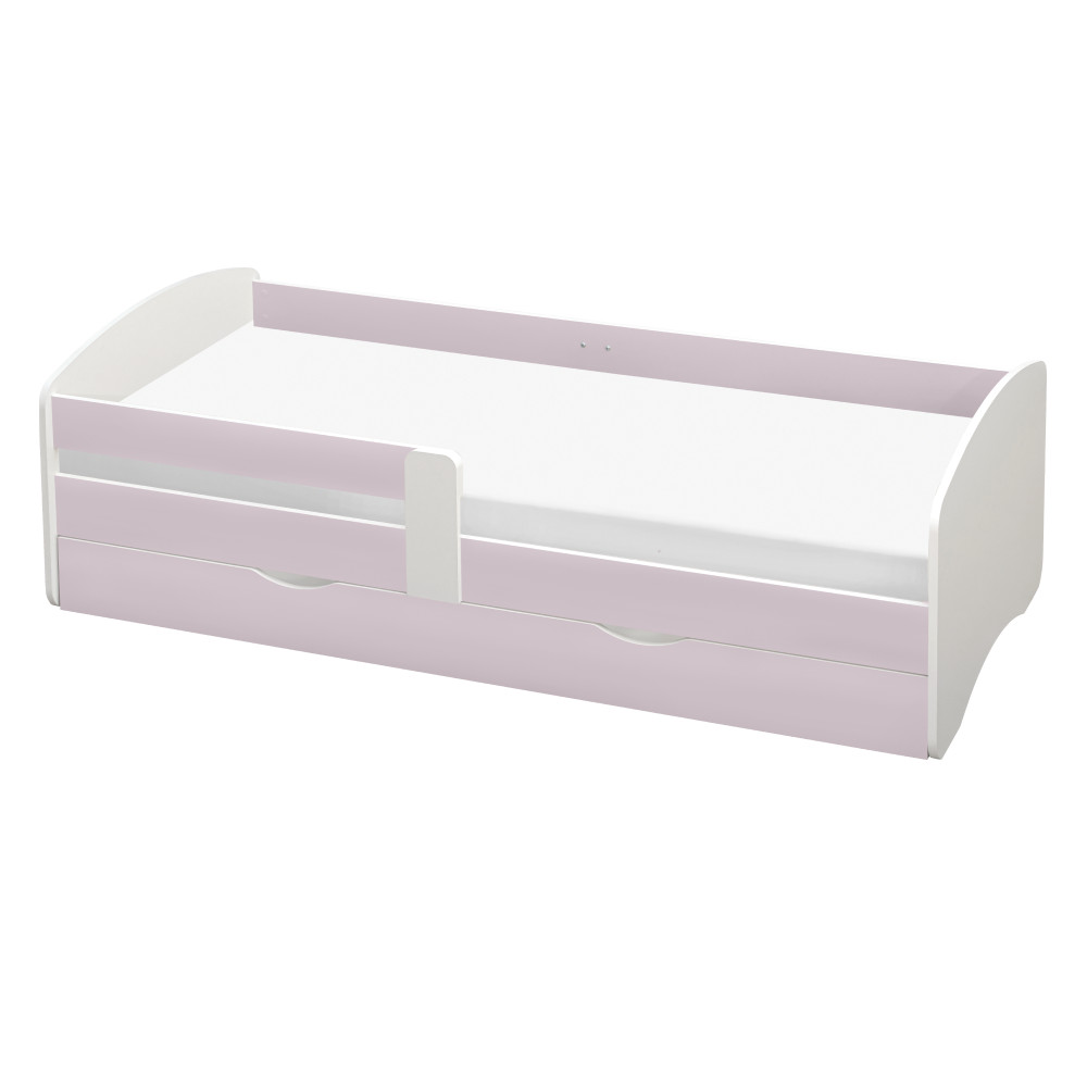 Ágy ráccsal és tárolóhellyel 90x200, fehér/rózsaszín, COCOLINO (RP)