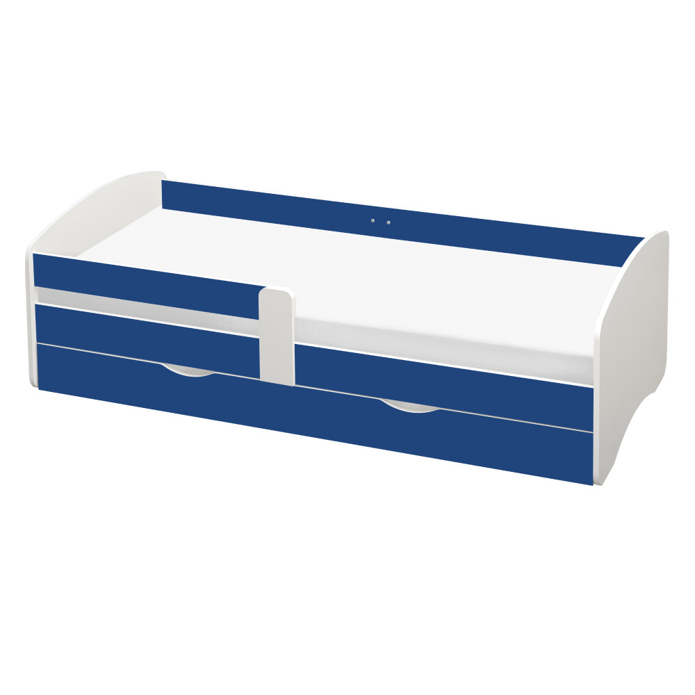 Ágy ráccsal és tárolóhellyel 90x200, fehér/kék, COCOLINO (RP)