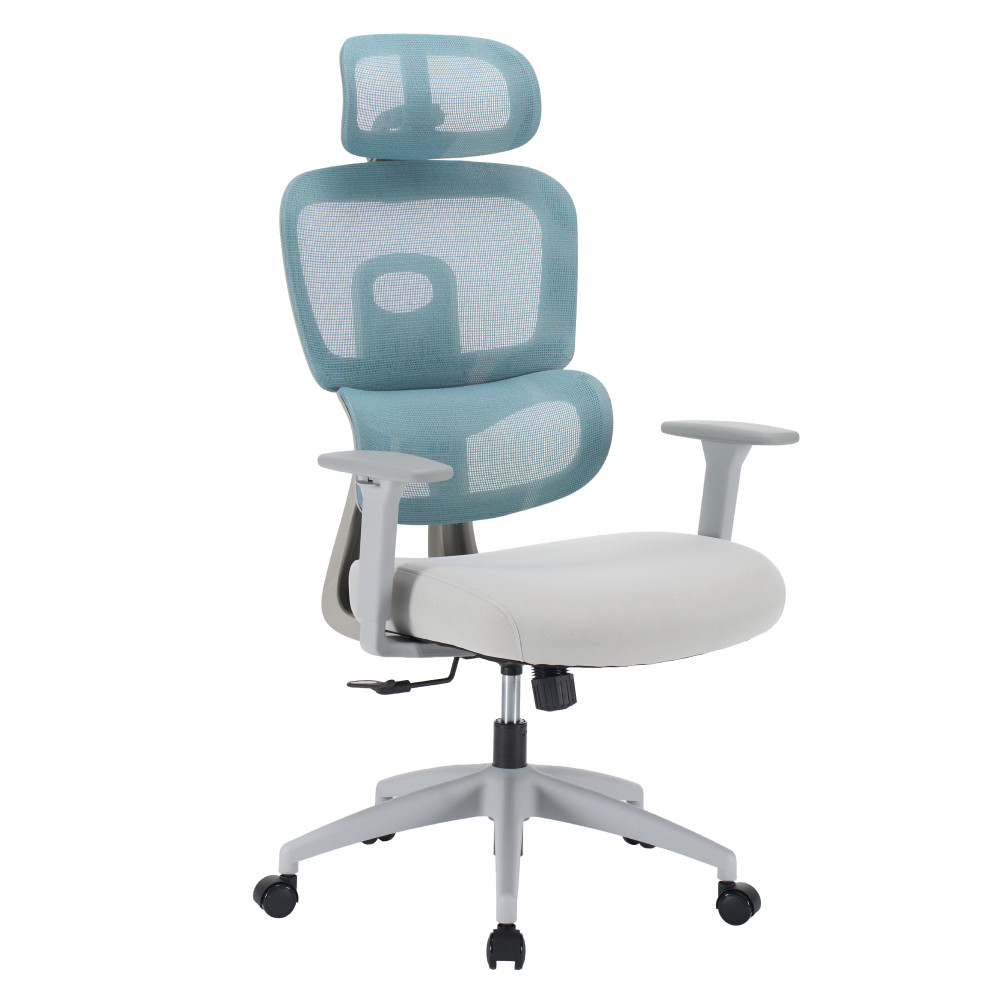 Irodai szék, neomint/világosszürke/szürke, teherbírás 150 kg, ERMEN (RP)