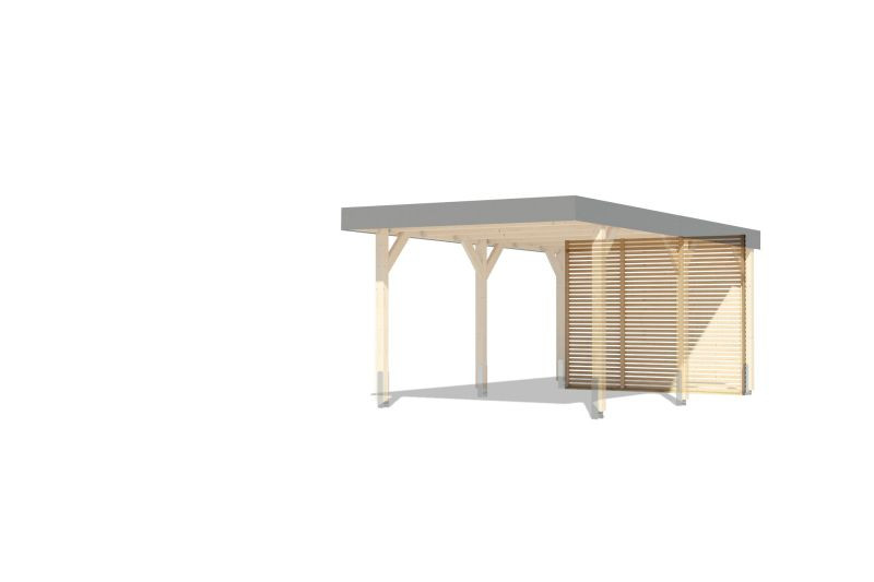 Karibu hátsó fal egyállásos autóbeállóhoz, ragasztott laminált fa / lécezett fal, különálló (RP)