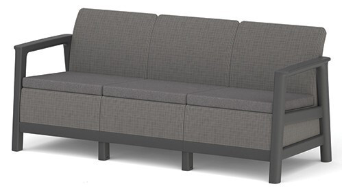 Keter SCANDI LINEA 3 SEATER SOFA – Mountain Grey / Grafit (RP)